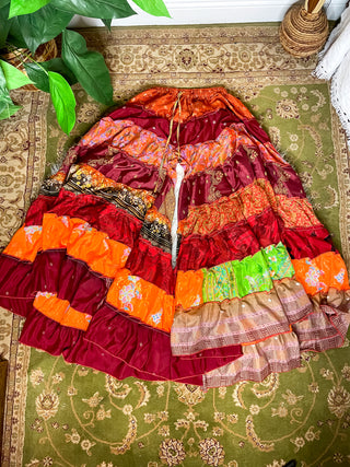 PATCHWORK TIERED PANTS