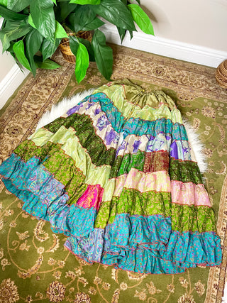 PATCHWORK TIERED PANTS