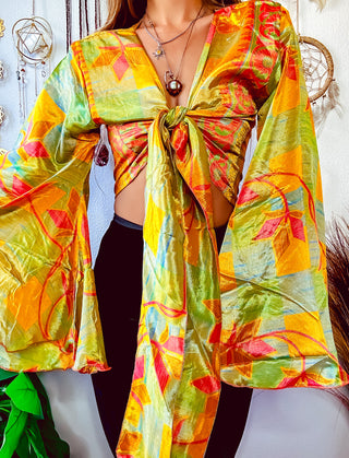 SILK BELL SLEEVE TOP