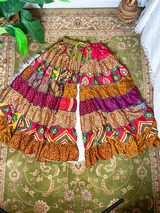 PATCHWORK TIERED PANTS