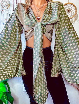SILK BELL SLEEVE TOP