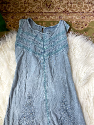 GREY EMBROIDERED DRESS