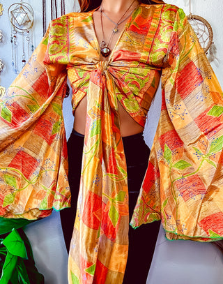 SILK BELL SLEEVE TOP