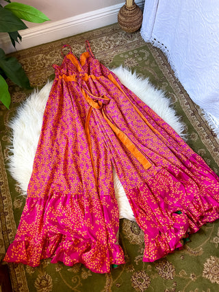 EXTREME WIDE LEG PATCHWORK JUMPSUIT
