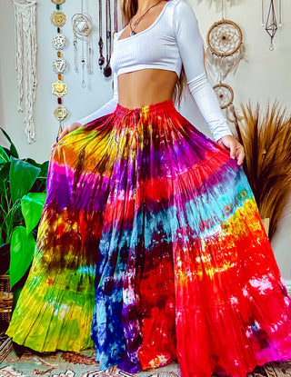TIE DYE TIERED SKIRT