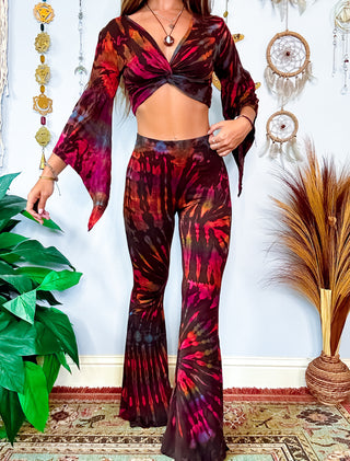 NORA FLARE PANTS - BROWN