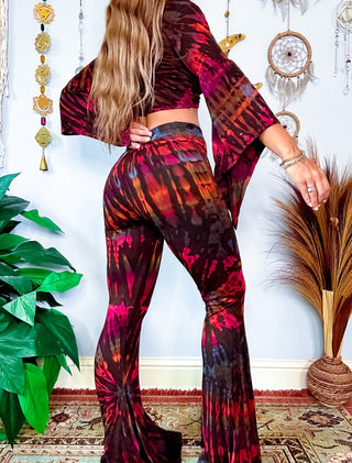 NORA FLARE PANTS - BROWN