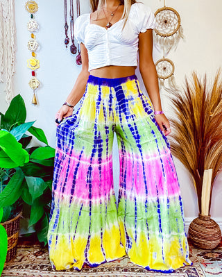 STELLA WIDE LEG PANTS • YELLOW • PURPLE • PINK • GREEN