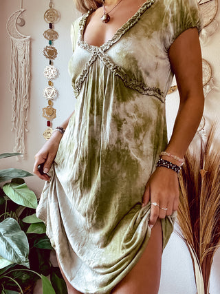 RAYON FAIRYCORE TIE DYE DRESS