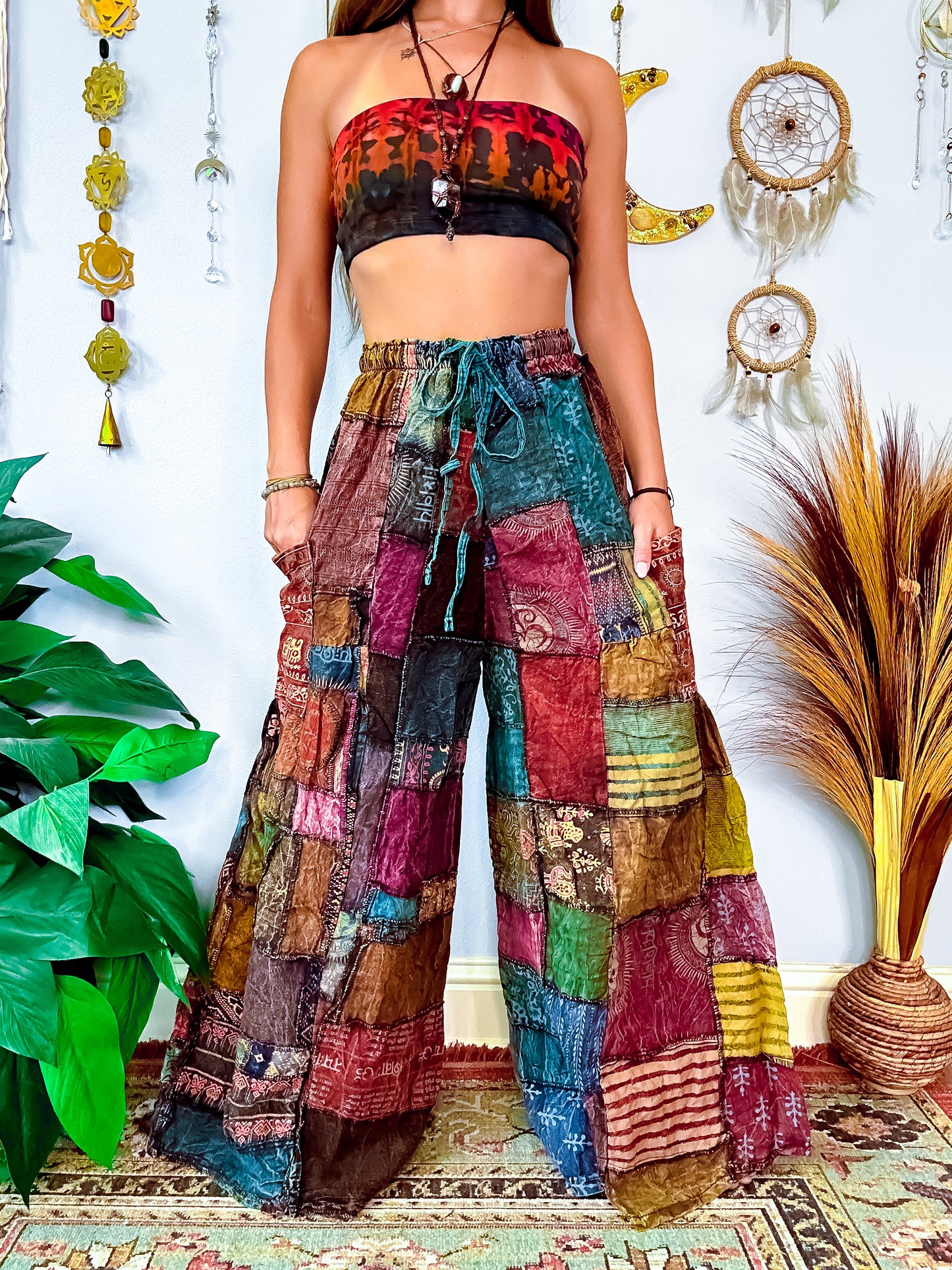 WOODLAND WIDE LEG TROUSERS - EARTH