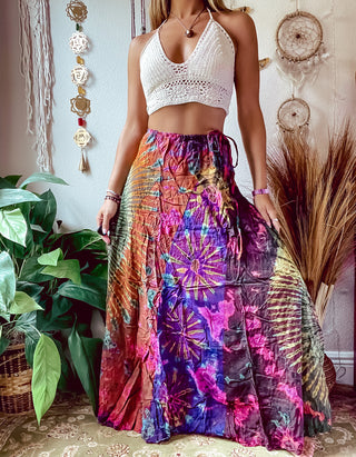 PATCHWORK TIE DYE SKIRT