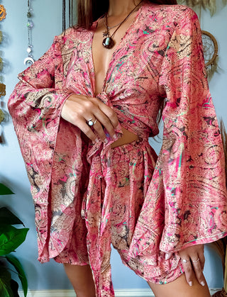 SILK BELL SLEEVE ROMPER