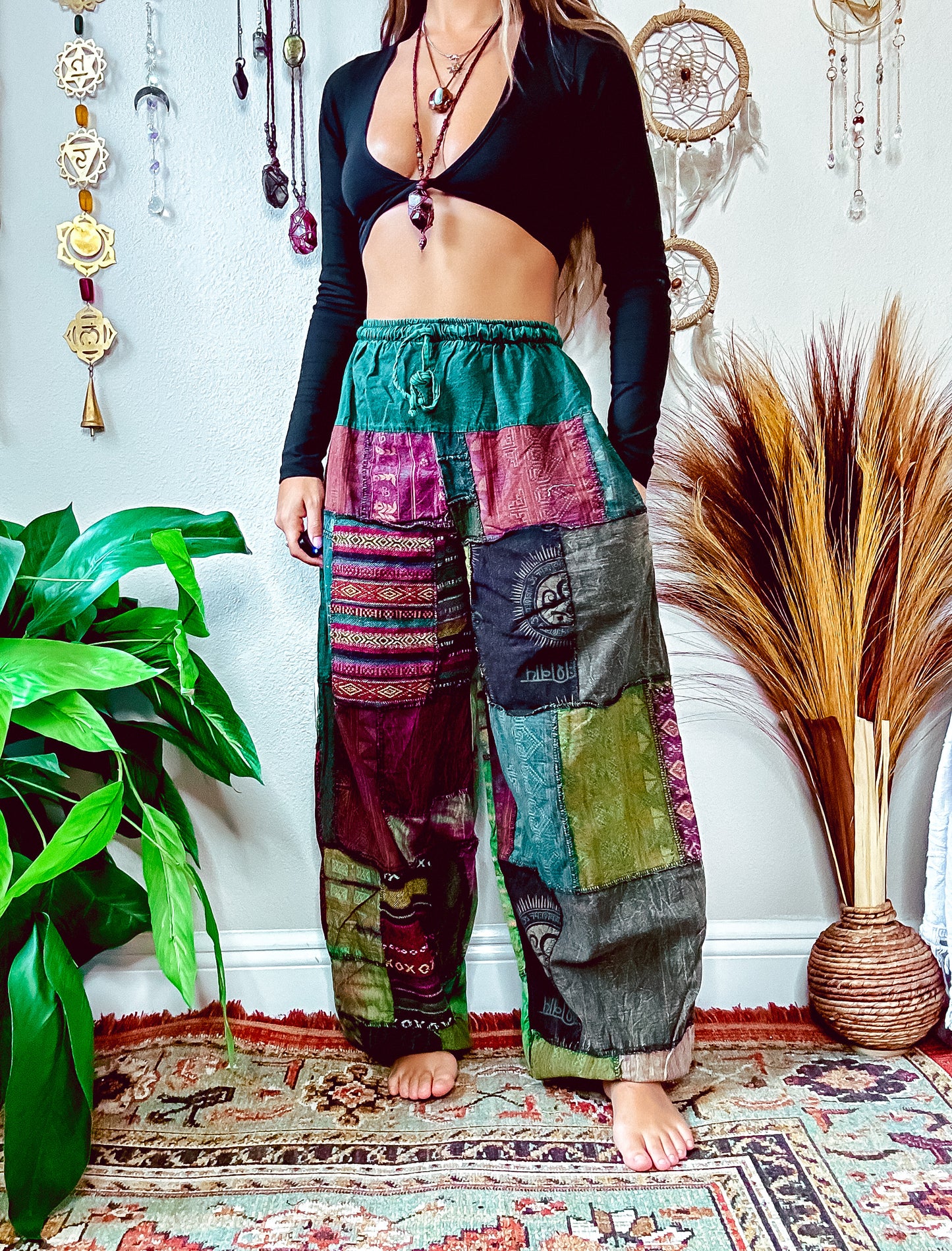 WOODLAND HAREM TROUSERS - FOREST TONED