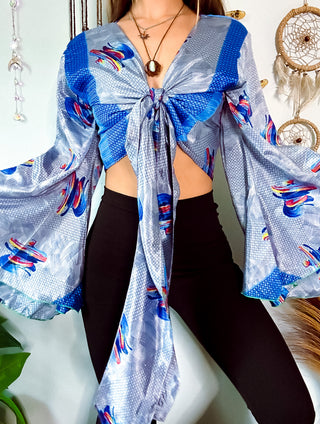 SILK BELL SLEEVE TOP