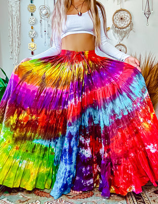 TIE DYE TIERED SKIRT