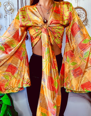 SILK BELL SLEEVE TOP