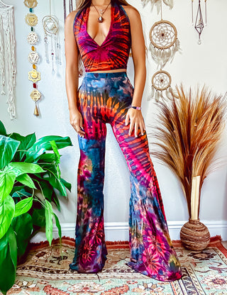 NALIE SPLIT LEG BELL BOTTOMS - GREY