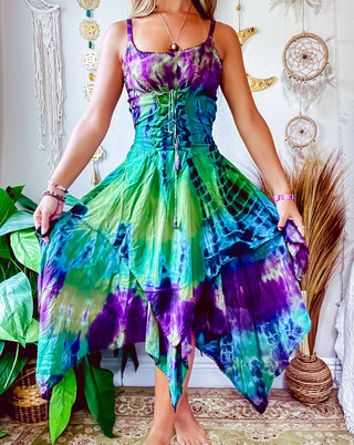 ADELINA PIXIE DRESS • GREEN • BLUE • PURPLE • YELLOW