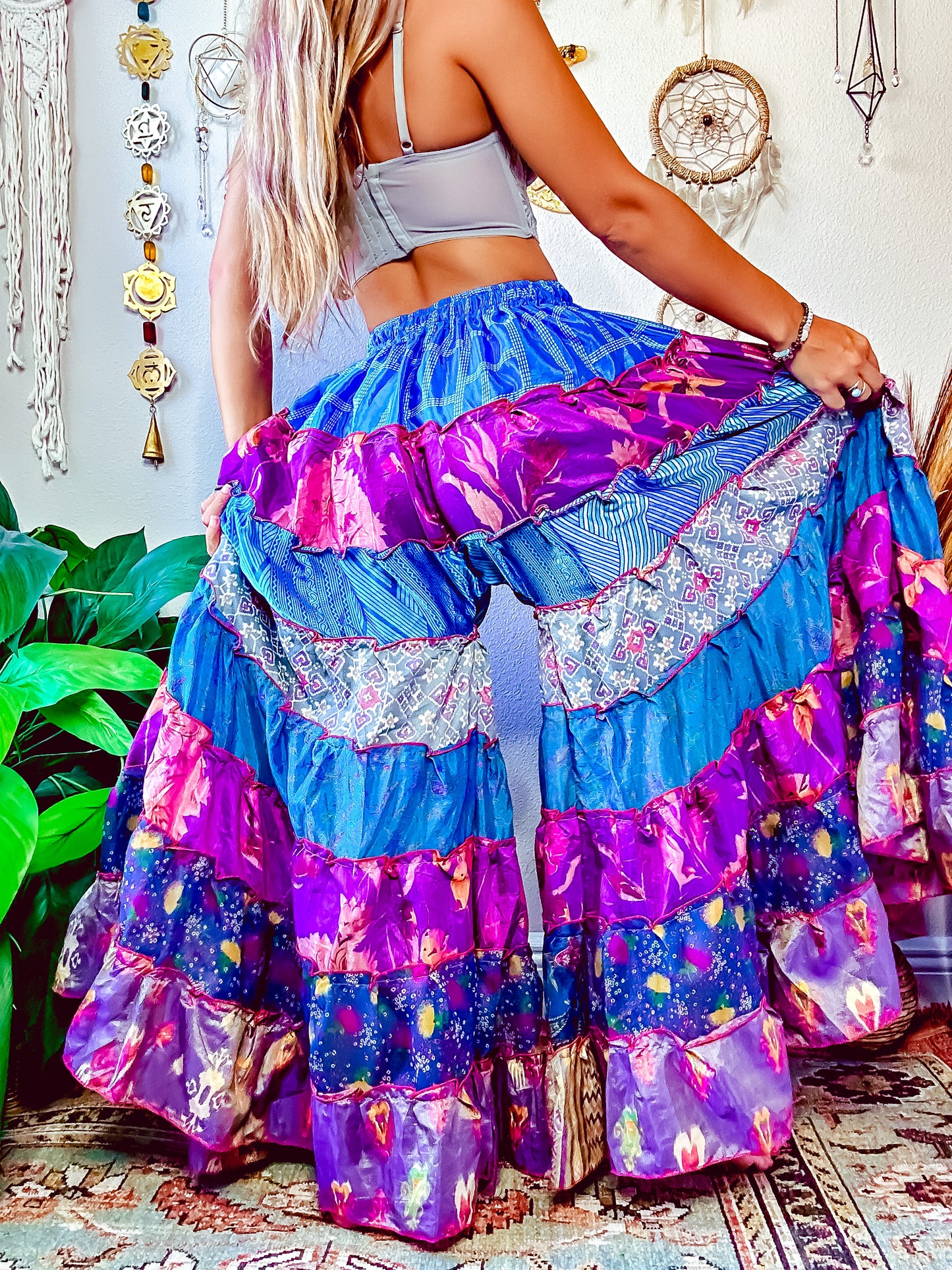 PATCHWORK TIERED PANTS