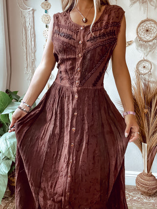 EMBROIDERED MULTI TONED FAIRCORE DRESS