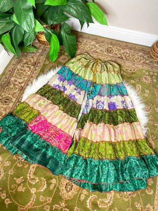 PATCHWORK TIERED PANTS