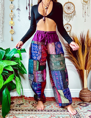 WOODLAND HAREM TROUSERS - BERRY