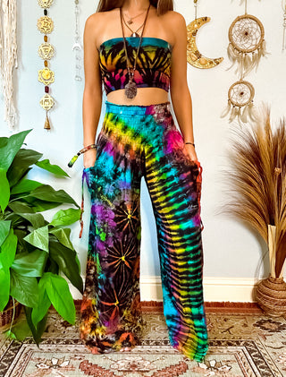 NOVA WIDE LEG TROUSERS - BLACK
