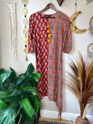 SPLIT PATCHWORK DRESS
