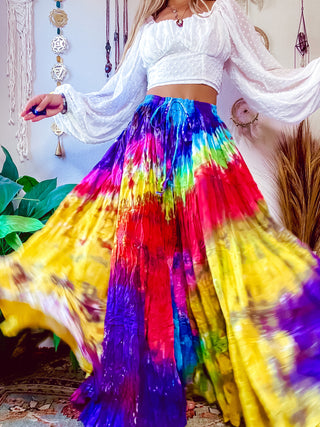 TIE DYE TIERED SKIRT