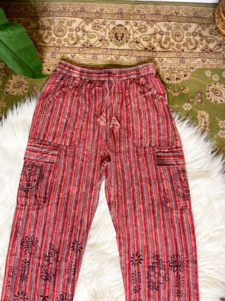 MELODIE STRAIGHT LEG TROUSERS - RED