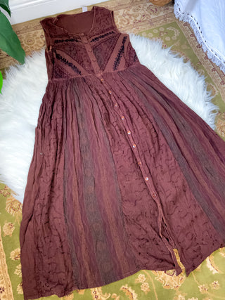 EMBROIDERED MULTI TONED FAIRCORE DRESS
