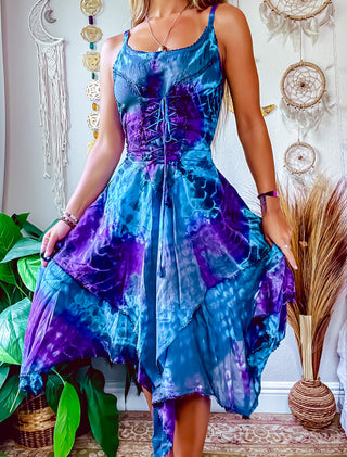 ADELINA PIXIE DRESS - BLUE • PURPLE • GREY