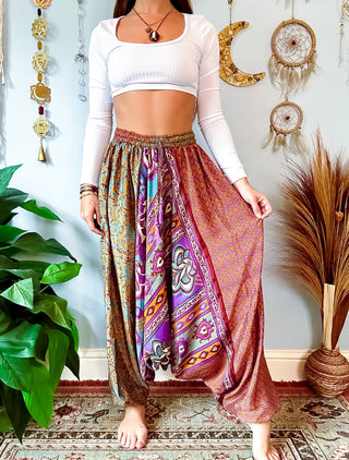 SILK DROP CROTCH HAREM TROUSERS