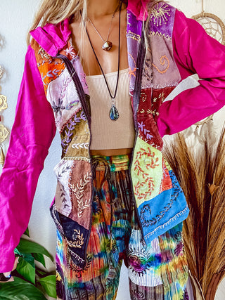 KAIA EMBROIDERED ZIP UP