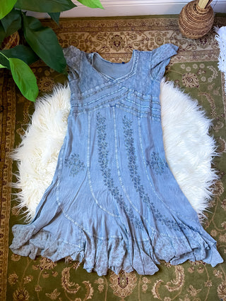 EMBROIDERED FLORAL PIXIE DRESS