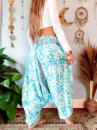 SILK DROP CROTCH HAREM TROUSERS