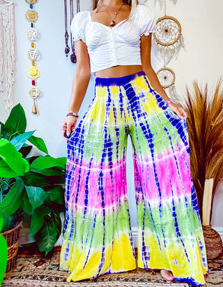 STELLA WIDE LEG PANTS • YELLOW • PURPLE • PINK • GREEN