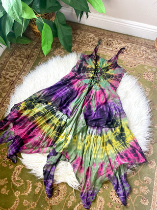 ADELINA PIXIE DRESS - GREEN • PINK • PURPLE • YELLOW