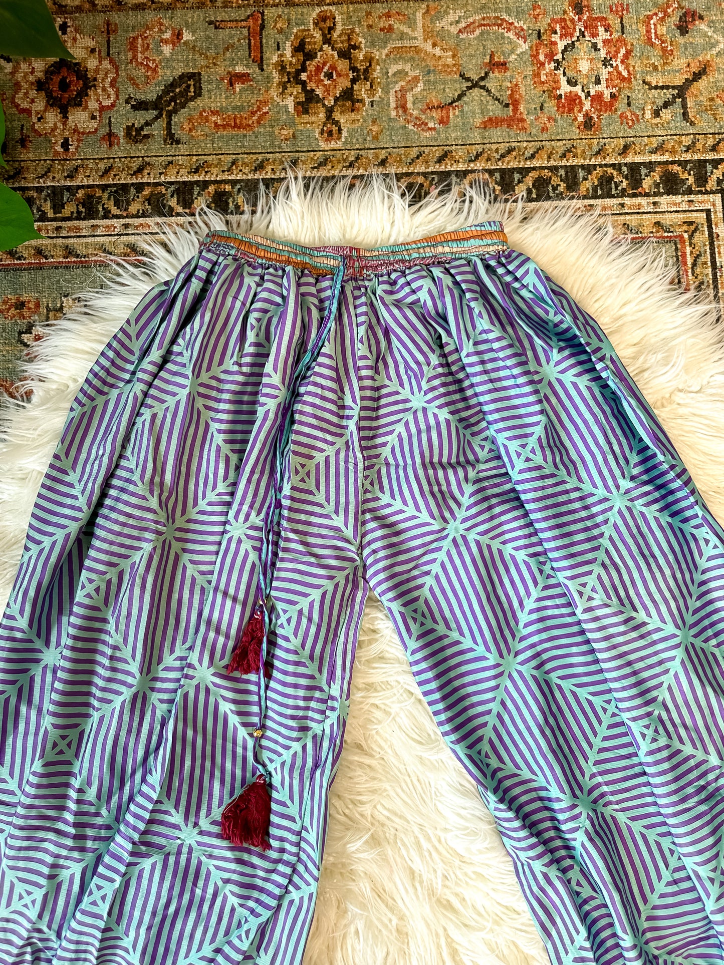 RECYCLED SILK HAREM TROUSERS