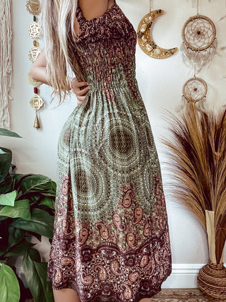 SMOCKED PAISLEY DRESS