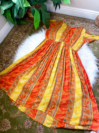 SUNSET FLORAL PATCHWORK DRESS