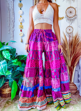 PATCHWORK TIERED PANTS