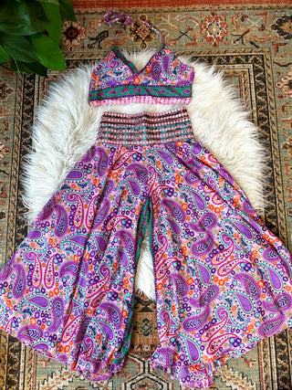 SILK HALTER TOP & PANTS SET