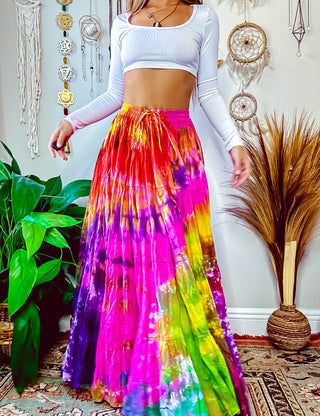TIE DYE TIERED SKIRT