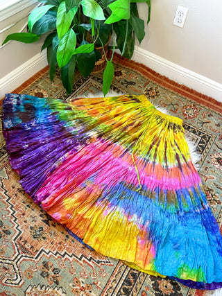 TIE DYE TIERED SKIRT