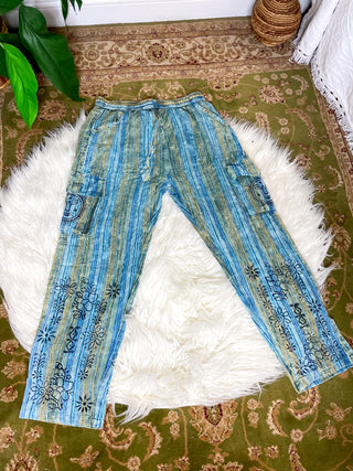 MELODIE STRAIGHT LEG TROUSERS - BLUE