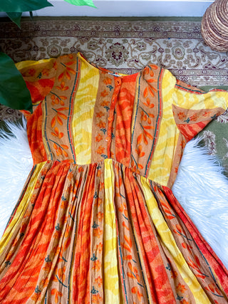 SUNSET FLORAL PATCHWORK DRESS