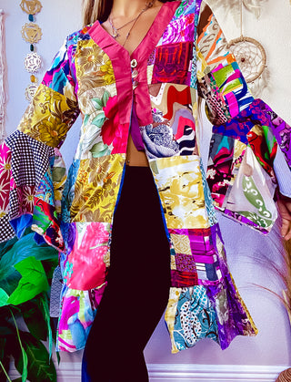 FLORA PATCHWORK CARDIGAN TUNIC / KIMONO
