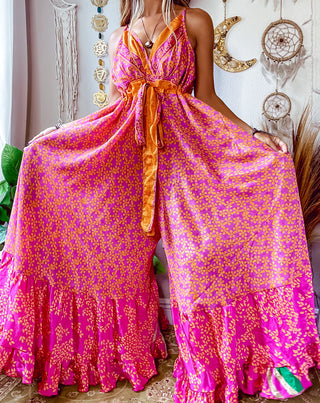 EXTREME WIDE LEG PATCHWORK JUMPSUIT