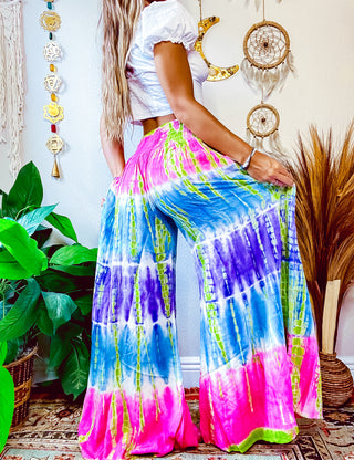 STELLA WIDE LEG PANTS • GREEN • PINK • BLUE • PURPLE